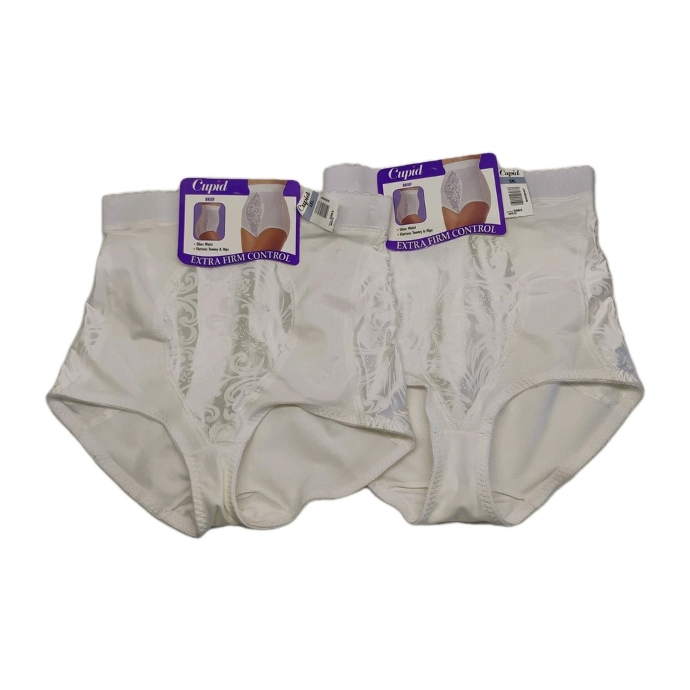 2 NWT Cupid Womens 2XL Extra Firm Control High Brief Underwear Panties Flawed